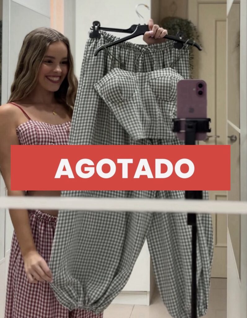 Conjunto bombacho de cuadros
