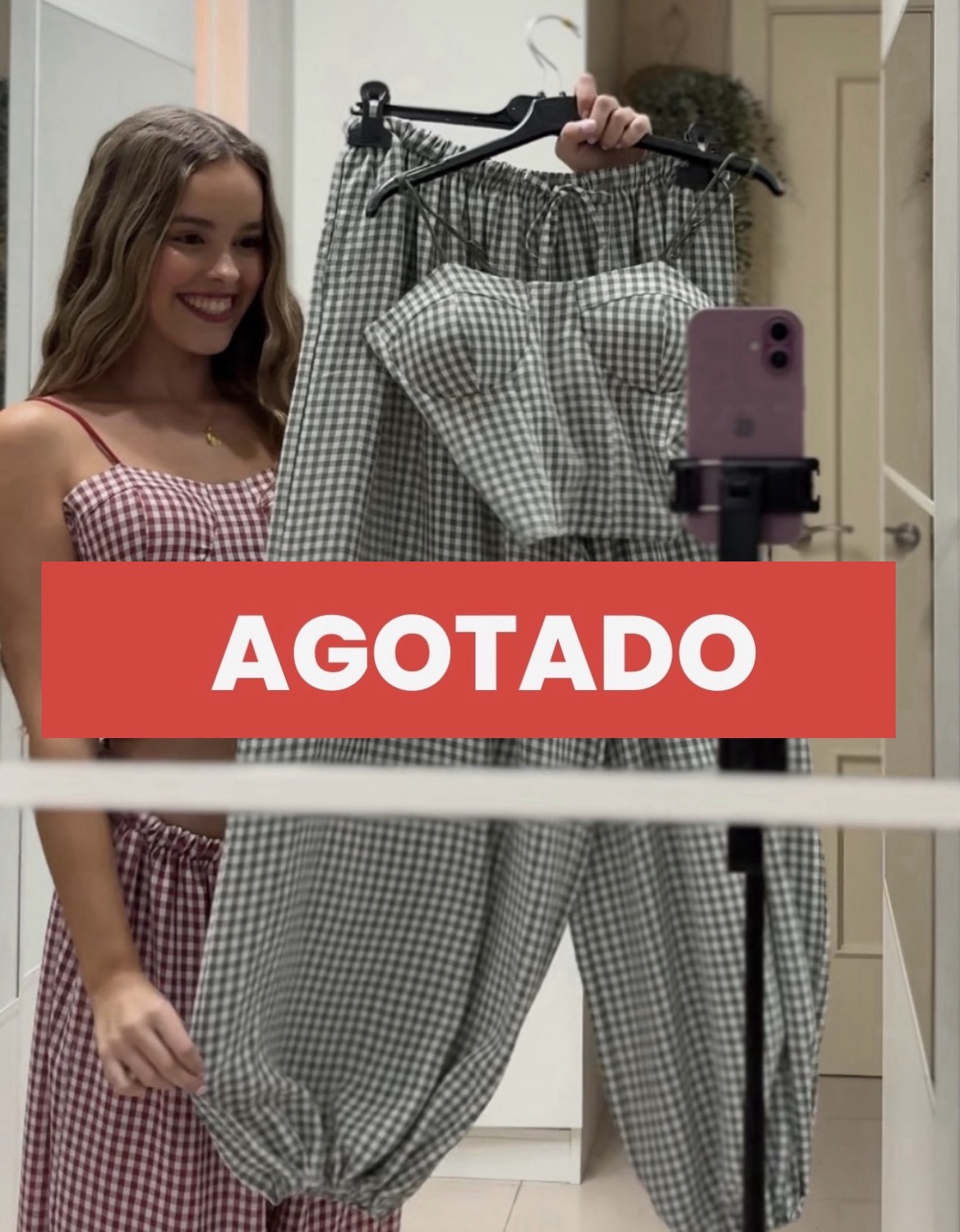 Conjunto bombacho de cuadros