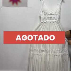 Vestido blanco largo boho con encaje