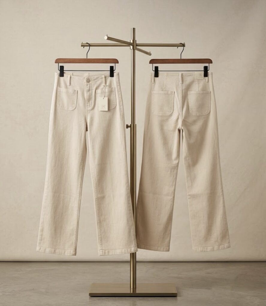 Pantalón beige bolsillo