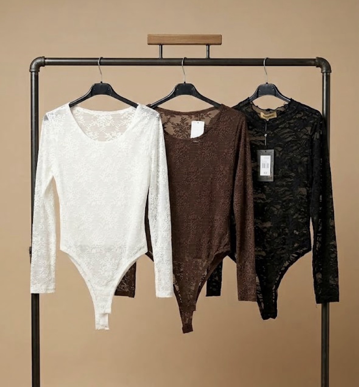 Bodys encaje para Mujer - Elegante y Cómodo - Disponible en Blanco, Marrón y Negro - Tallas Única - Ideal para Ocasiones Especiales