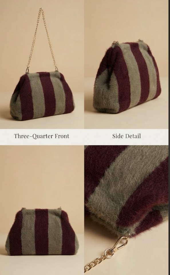 Bolso de rayas con pelito - Imagen 2